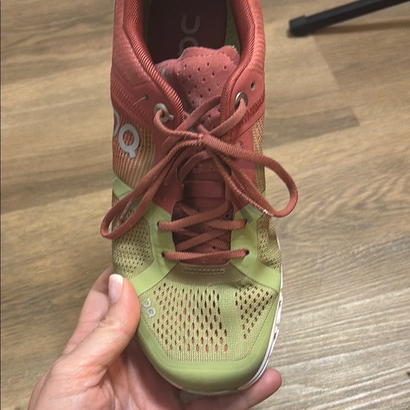 On Running Green and Red Athletic Shoes size 6 - Picture 7 of 14